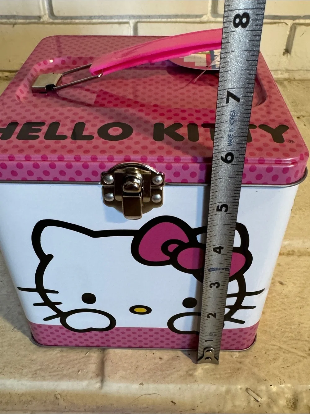 Hello Kitty Smile Sunshine Stack Store & Carry Tin Box Cube Sanrio 2024, 1 dent